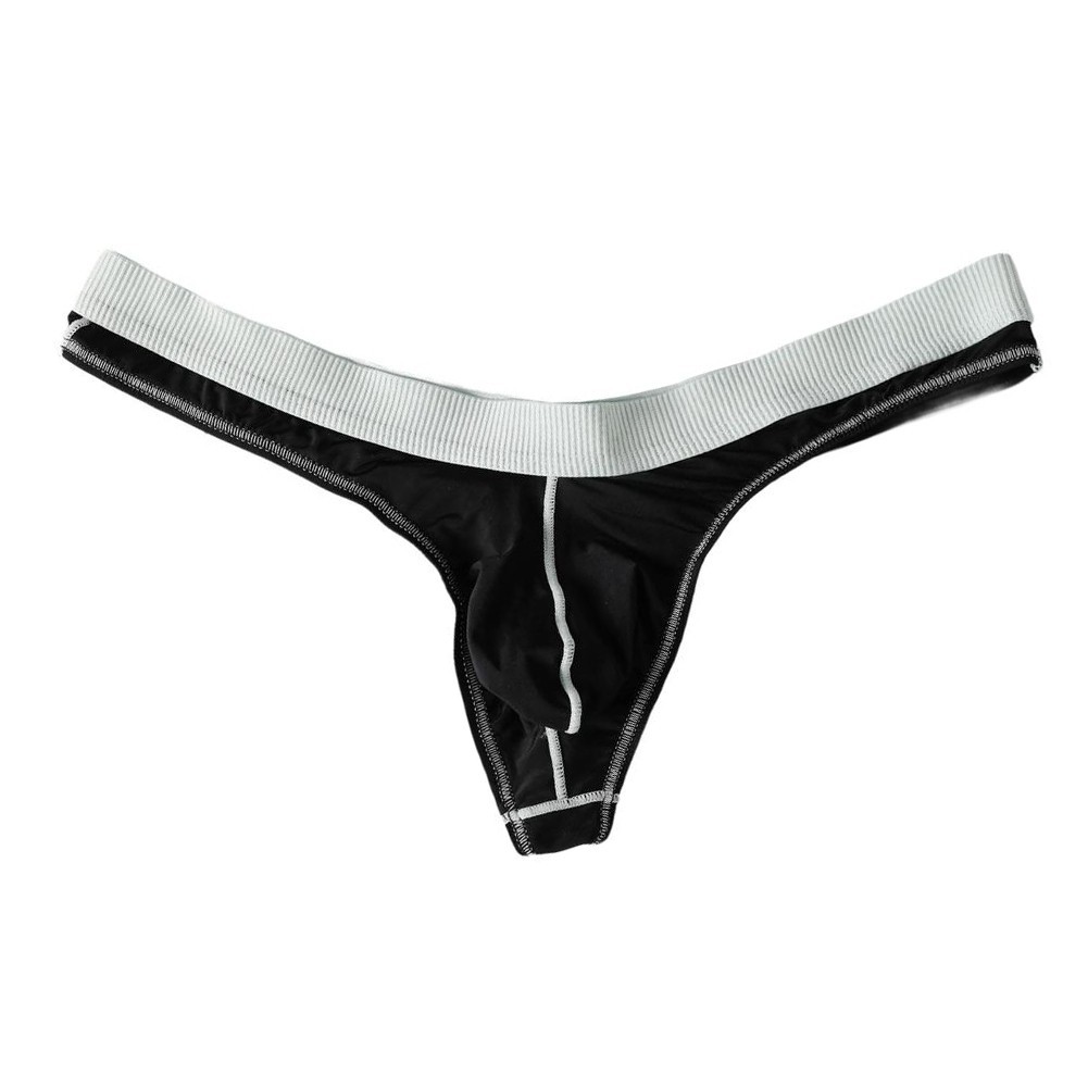 Breathable Men Ice Silk Low Waist Underwear Thong G String Classic Style