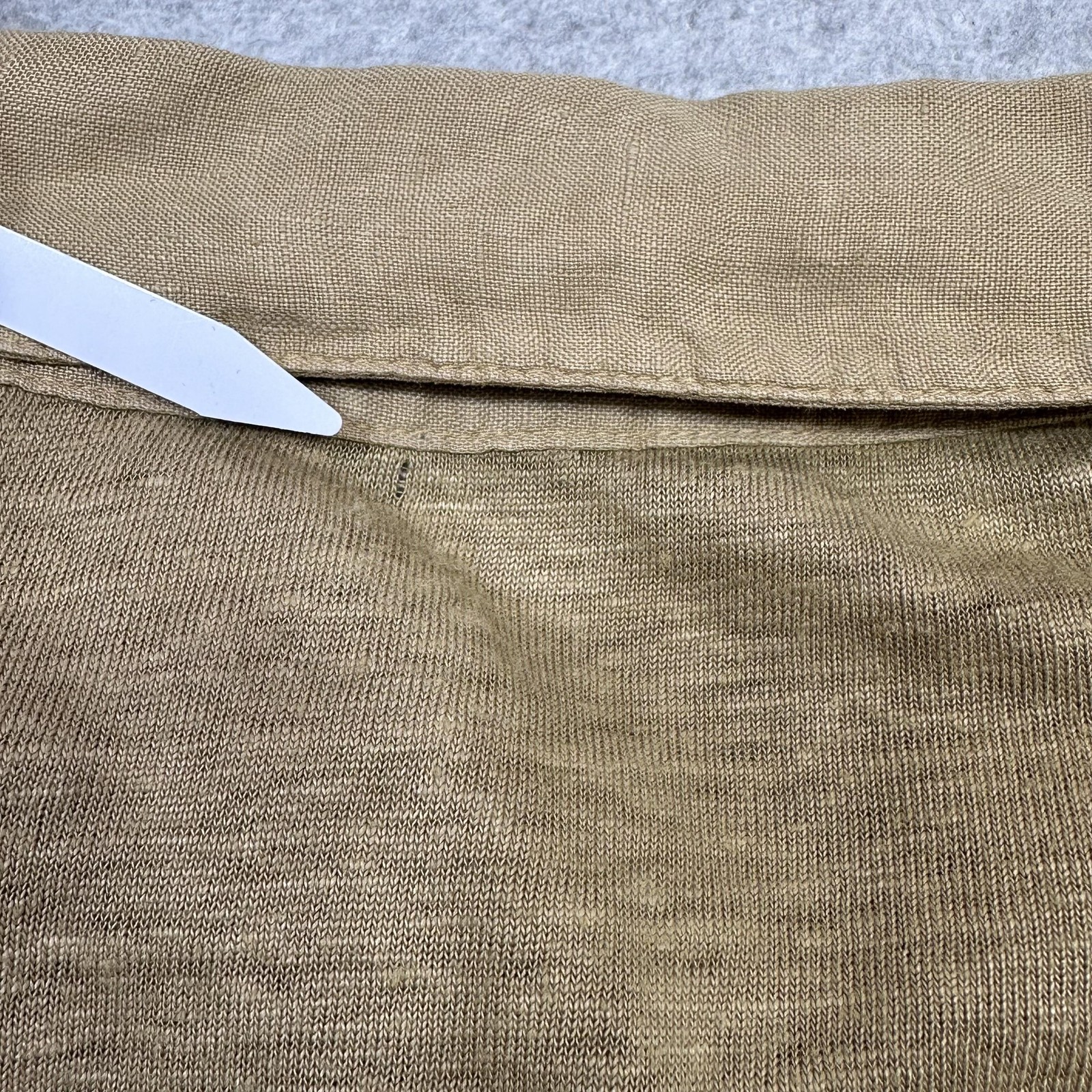 Peter Millar Greystone Polo Shirt Mens Large Beige Linen Crown Crafted Summer