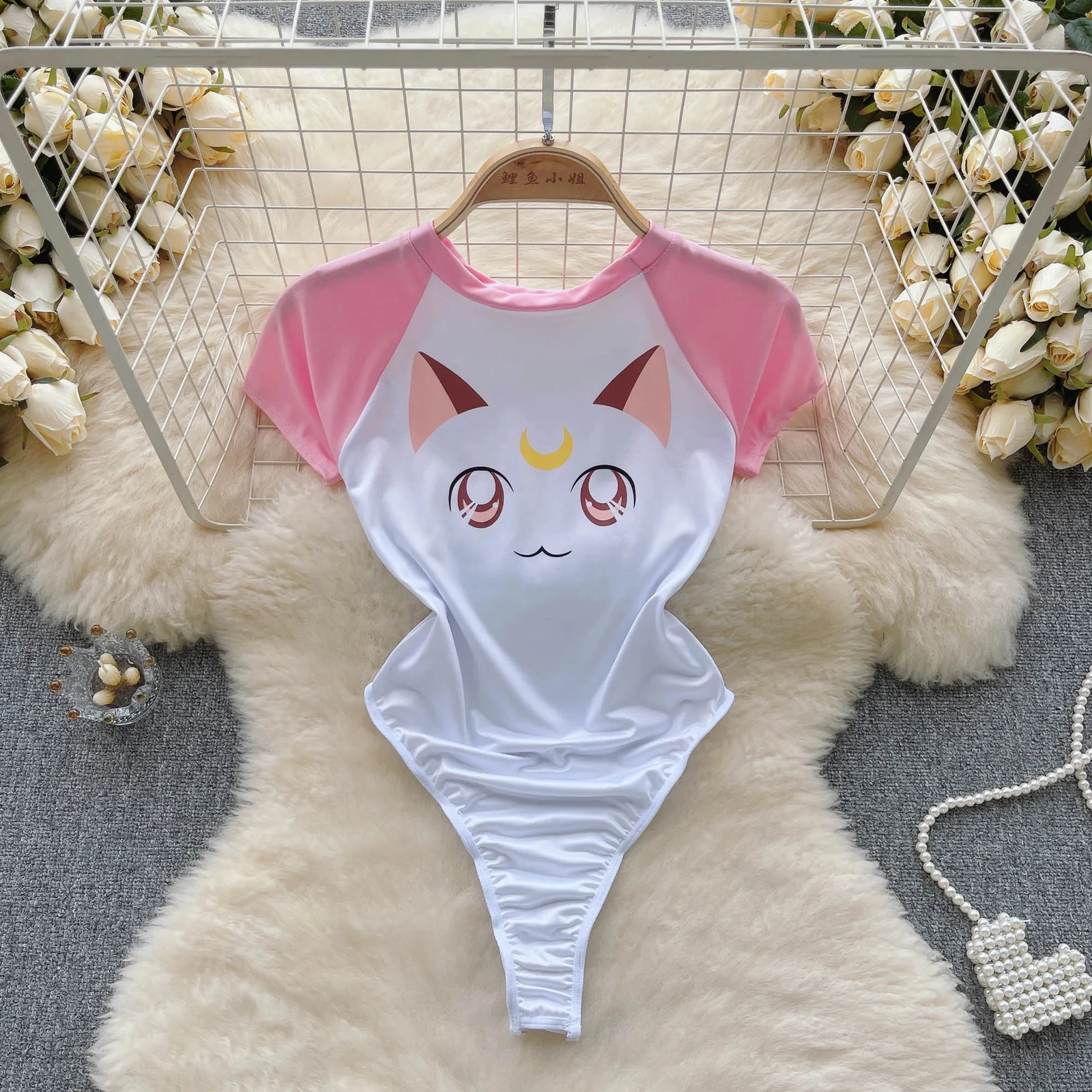Sexy Hot Women Pajamas Hollowed Out Lace up Jumpsuit Cosplay Uniform Transparent