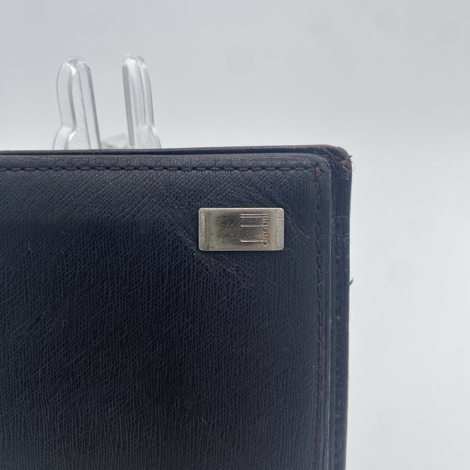 Vintage Dunhill Men’s BiFold Wallet 8 Card Holder Black Leather 2 Currency Slots