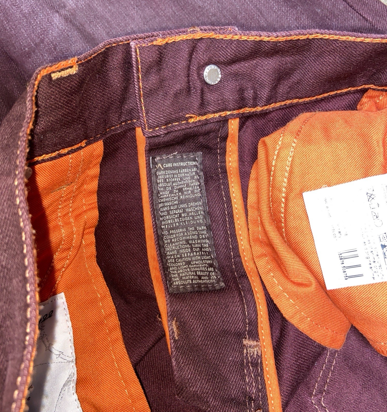 Alberto Jeans Pipe Regular Slim Fit Men’s 34×34 Burgundy Colored Denim