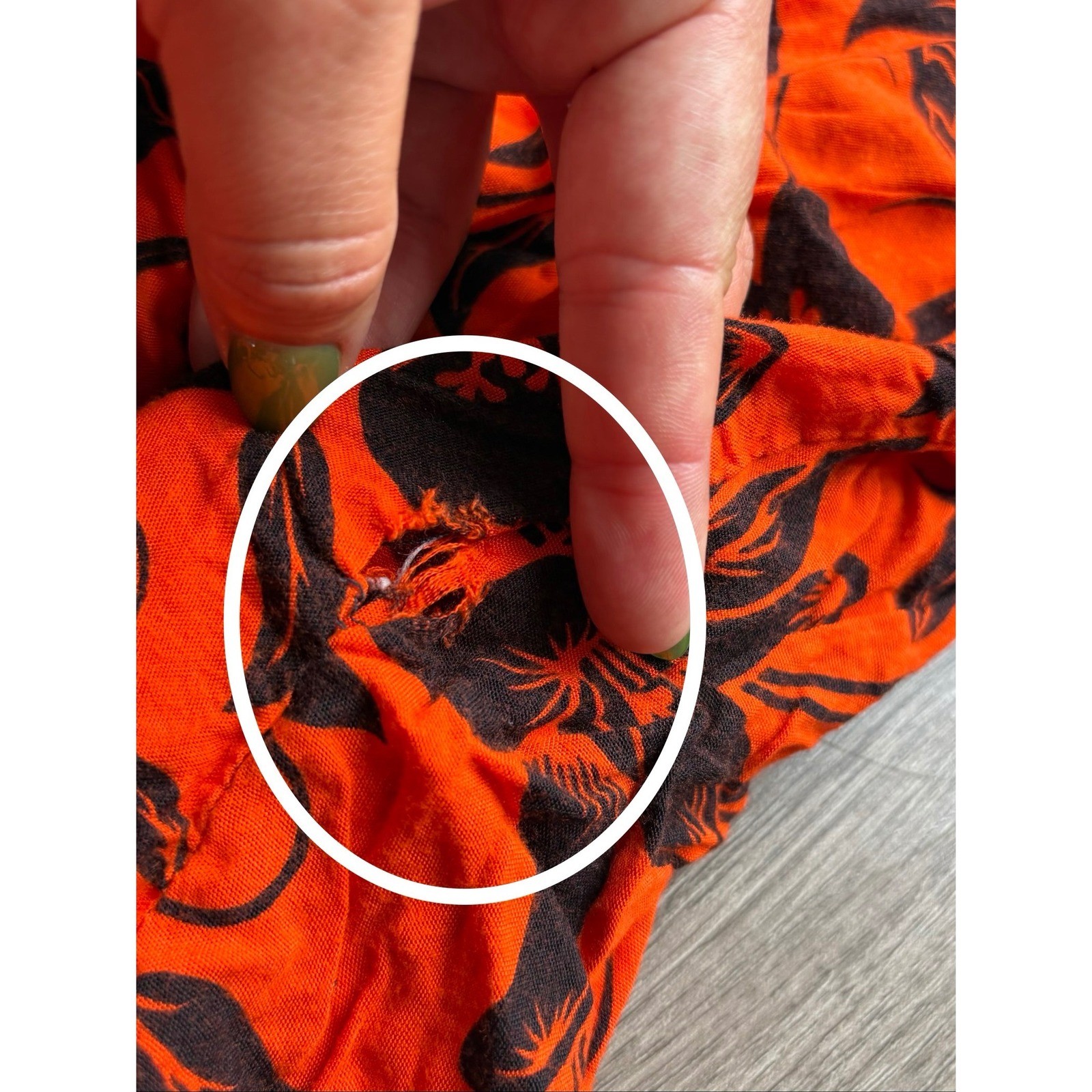 Raja Batik Orange Black Floral Rayon Sleeveless Mini Dress Made in Indonesia