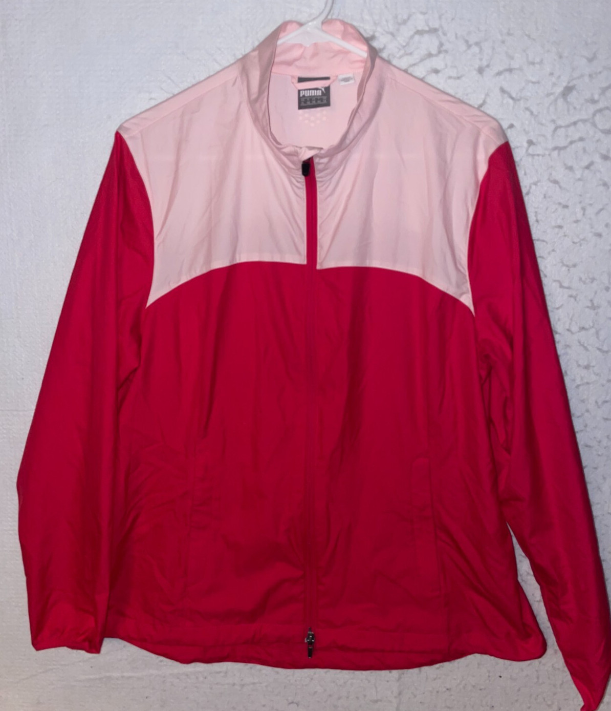 Puma Cobra Golf Dry Cell Full Zip Jacket Womens XL Windbreaker Colorblock Pink