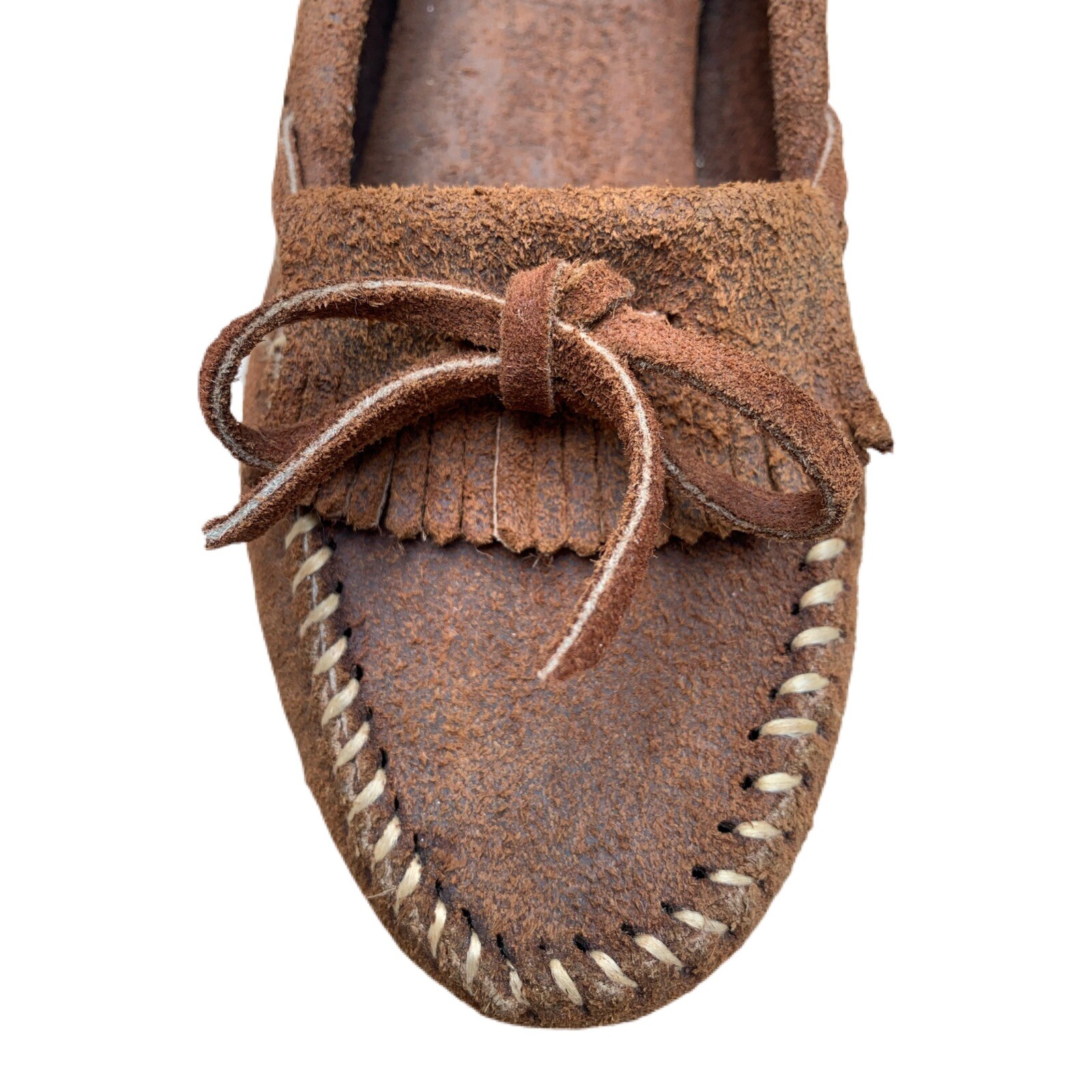 Minnetonka Leather Slip On Driving Moccasins Loafers Shoes Brown – Womens 6M