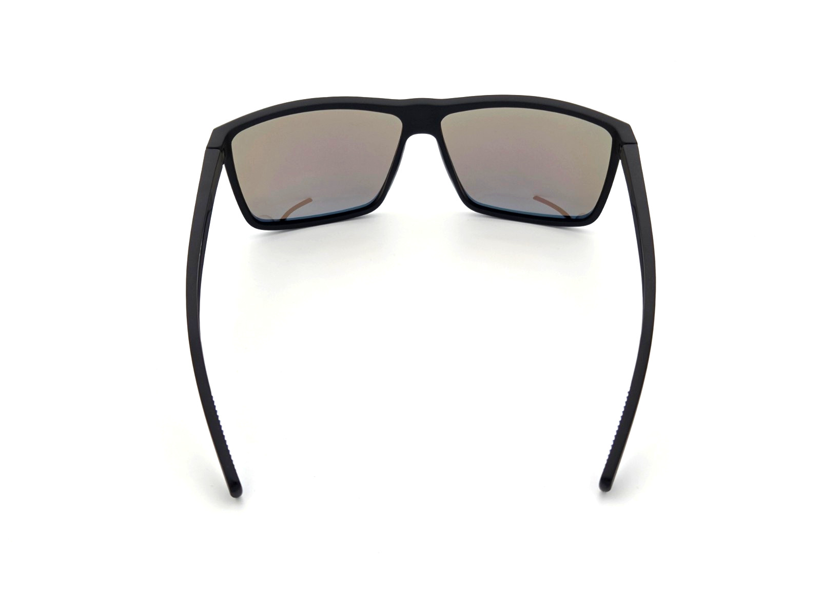Men’s XXL Wide Fit Polarized Square Sunglasses Matte Black TR90 Blue Mirror Lens