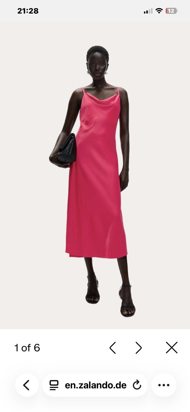 Satin Cowl Neck Midaxi Slip Dress Colour: RASPBERRY