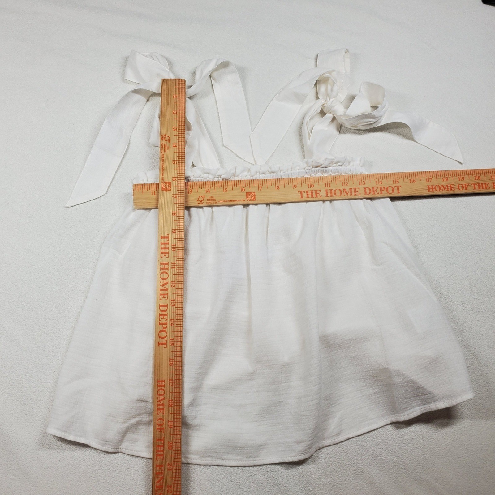 Outerknown Oasis Top Womens Medium White Bows Organic Cotton Boho Beach Coastal