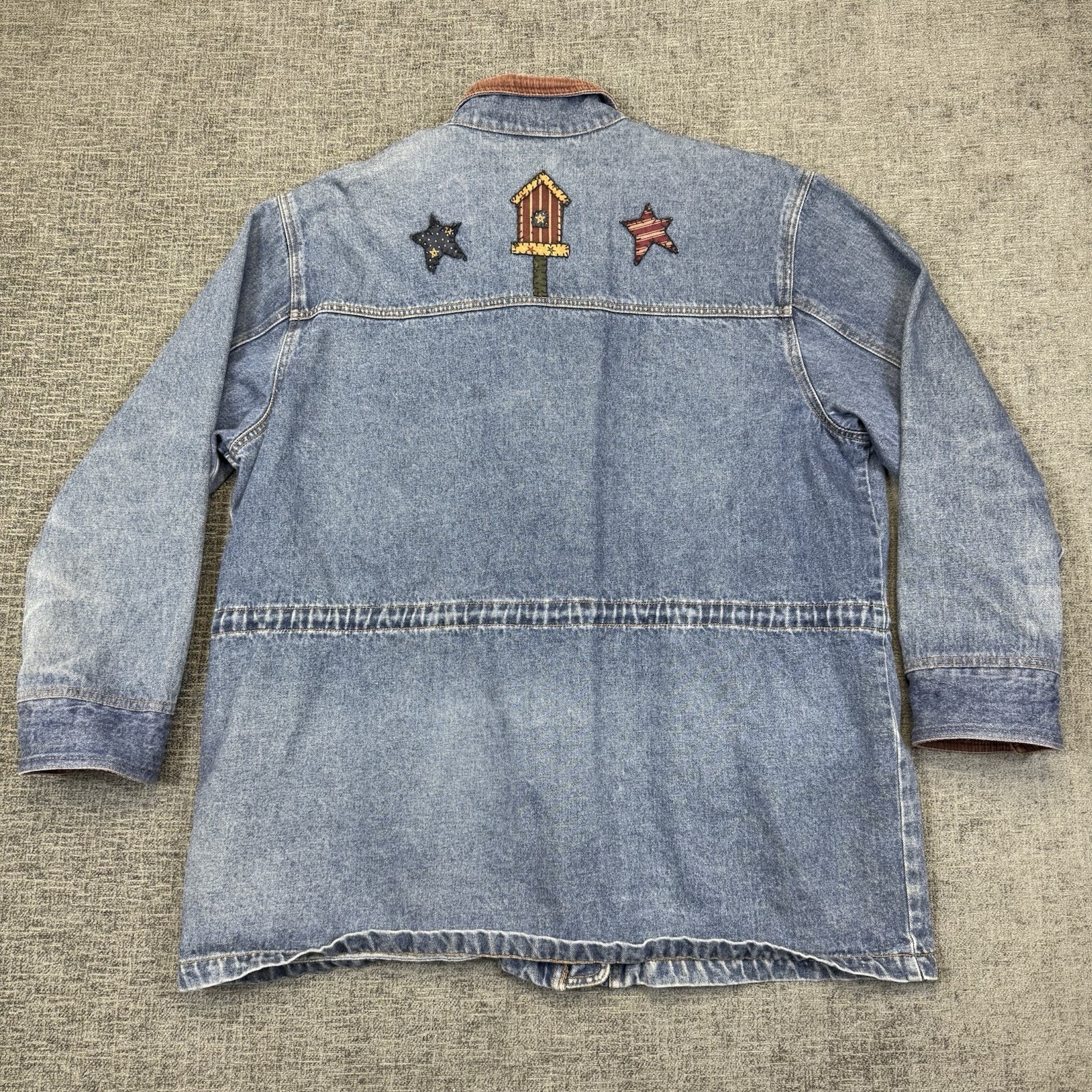 Vintage HAIK’S Shacket Women’s XL Blue Denim Shirt Jacket School Art Teacher