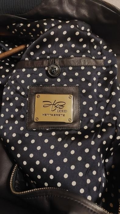 Men Hettabretz bomber jacket navy leather 44