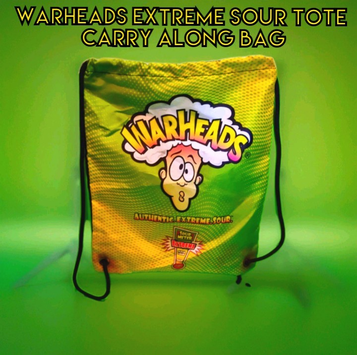 WARHEADS 🍬Extreme Sour Head Carry Tote Bag 🛍️Wally Warhead – See Details/Rare