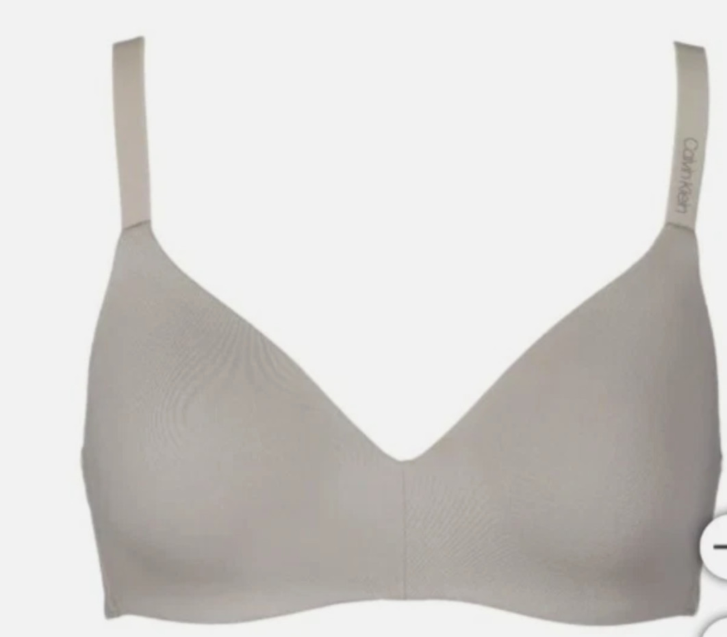 Calvin Klein Lightly Lined Wireless Womens Bra Gray , Navy Blue, Medium