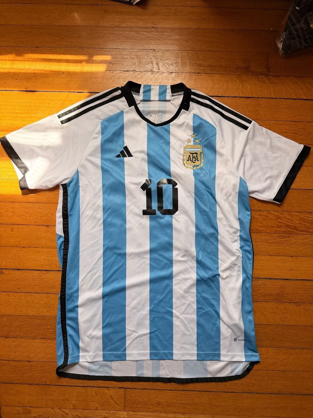 adidas Argentina 2022 World Cup Home Messi #10 Jersey – 3 Star Edition Stars