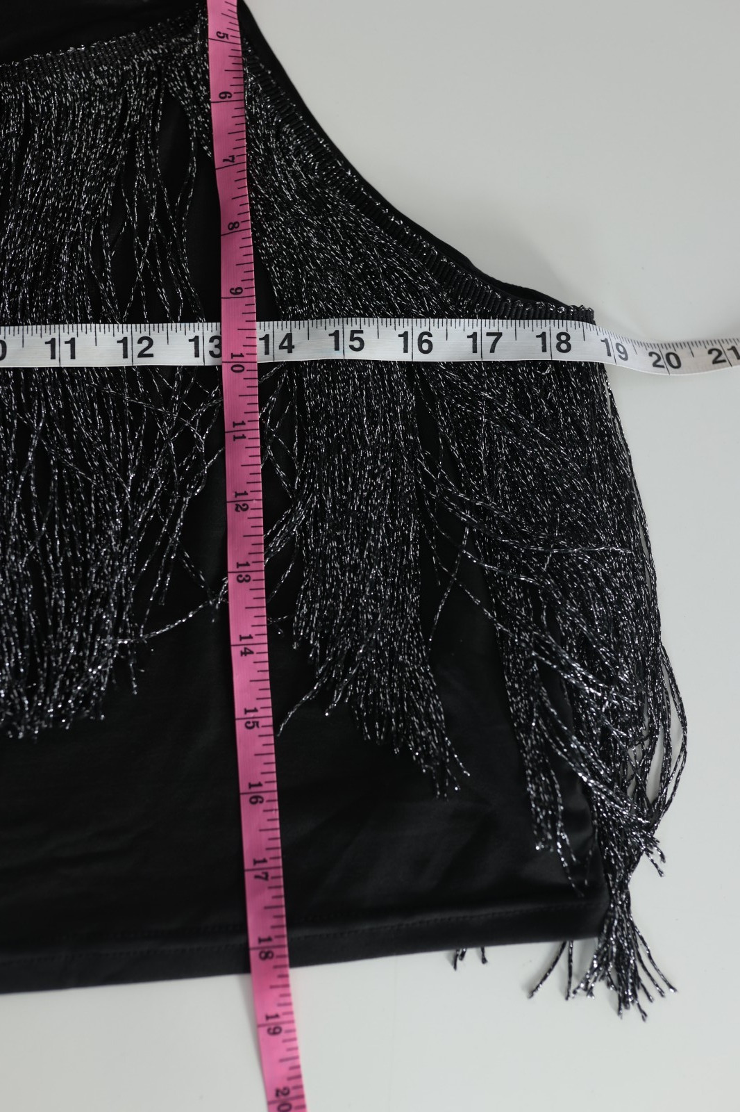 Fringe Tassel Trim Glitter Crop Top Sleeveless Halter Neck Cowgirl Festival XL