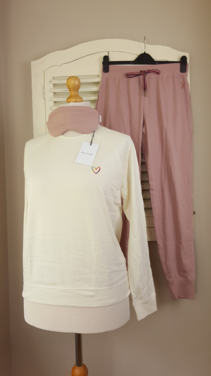 Paul Smith Women’s Pink Cotton Lounge / Pyjama Set with Eye Mask (L) RRP £175