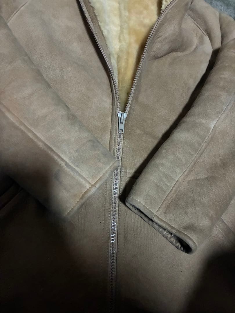 Premium Leather Camel Coat Pre Owned Very Good Condition Japan