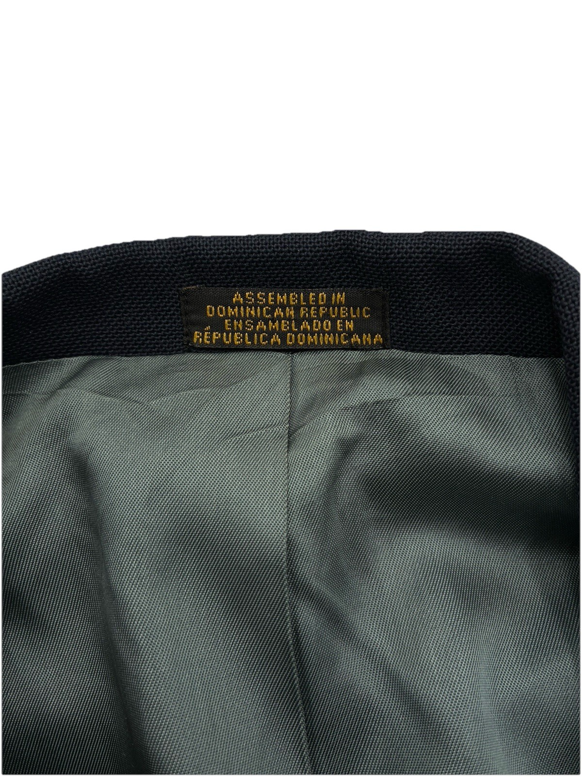 Stafford Navy Blue Gold Button Blazer Sport Jacket Mens 44R Worsted Wool Hopsack