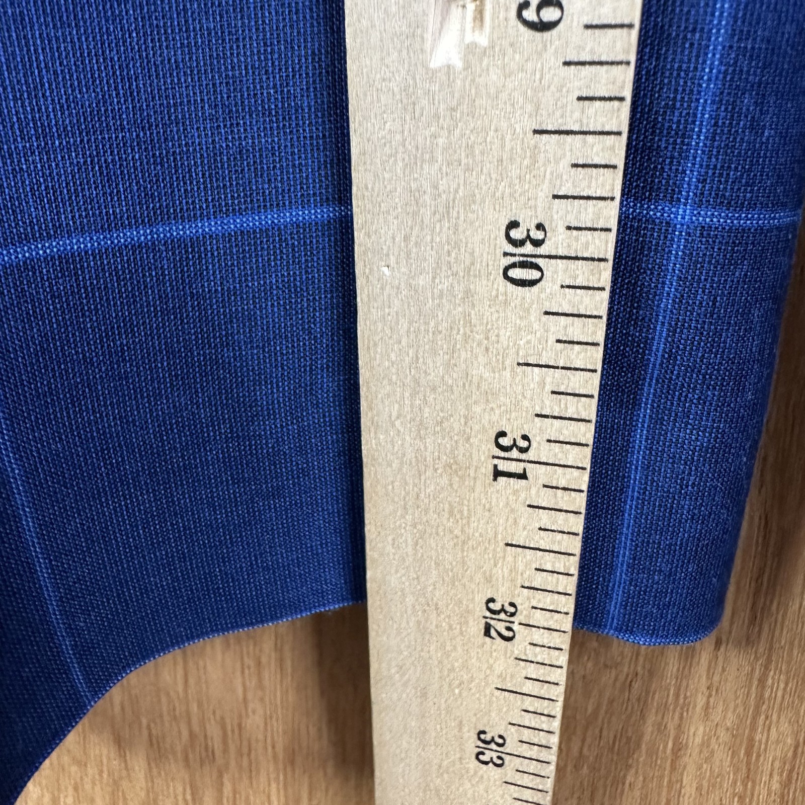 Bachrach Suit Mens 40L Navy Blue Windowpane Polyester Blend Pants 32×32 Flat