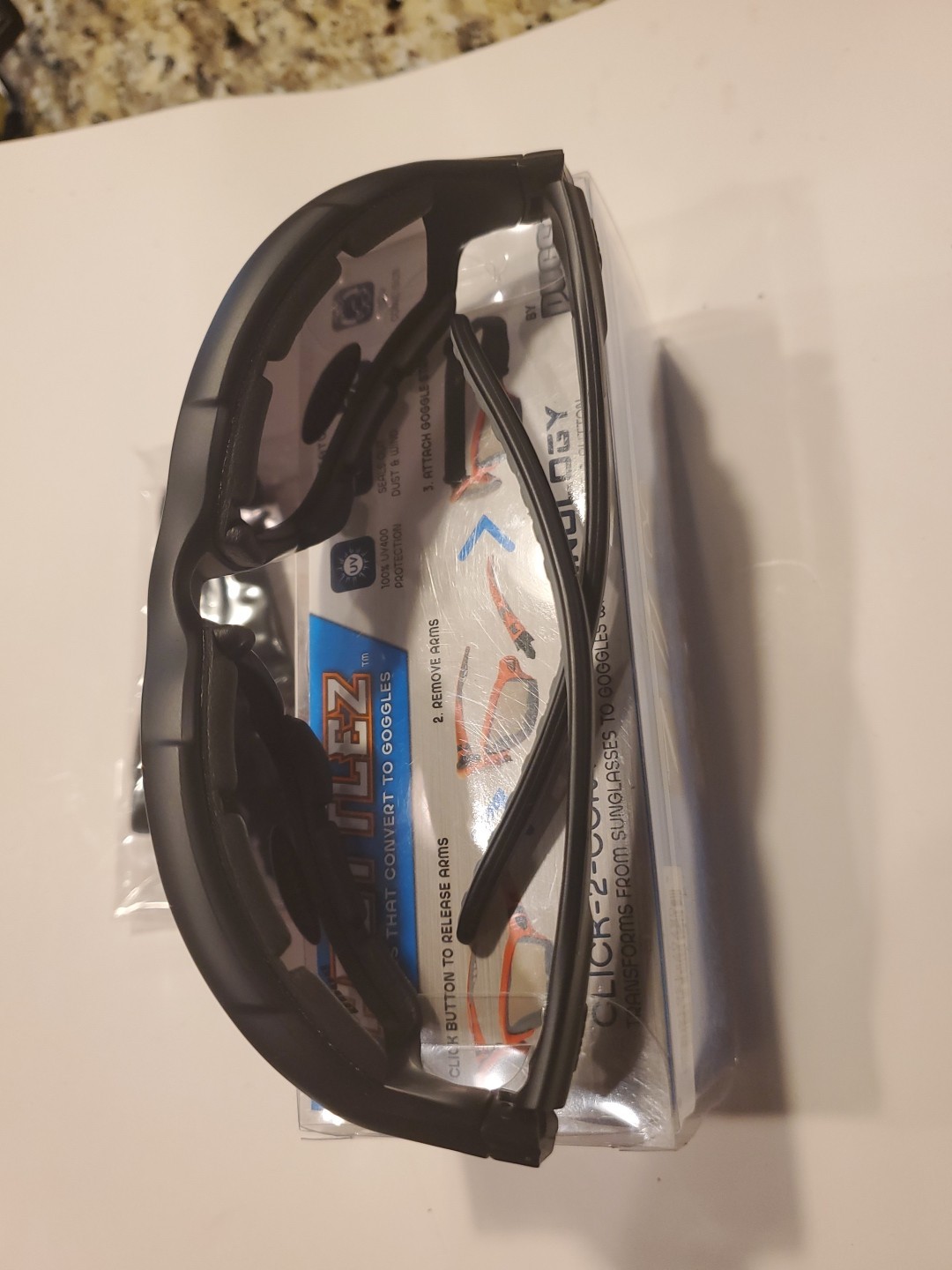 NEW Pugs Throttlez Sunglass Convert To Goggles Black Frame / Black Lens