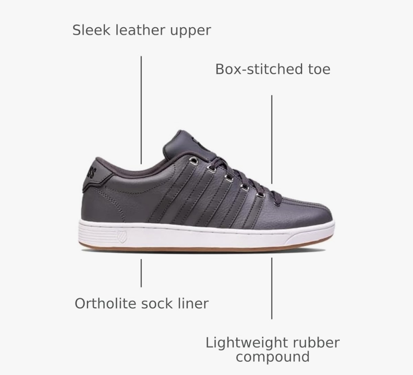 K-Swiss Court Pro II SDE CMF Shoes / Sneakers – NEW Mens 11 Dark Grey