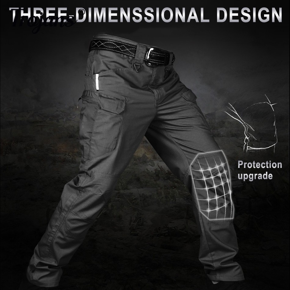 Mens Cargo Pants Work Combat Pants Outdoor Hiking Waterproof Trousers Tactical