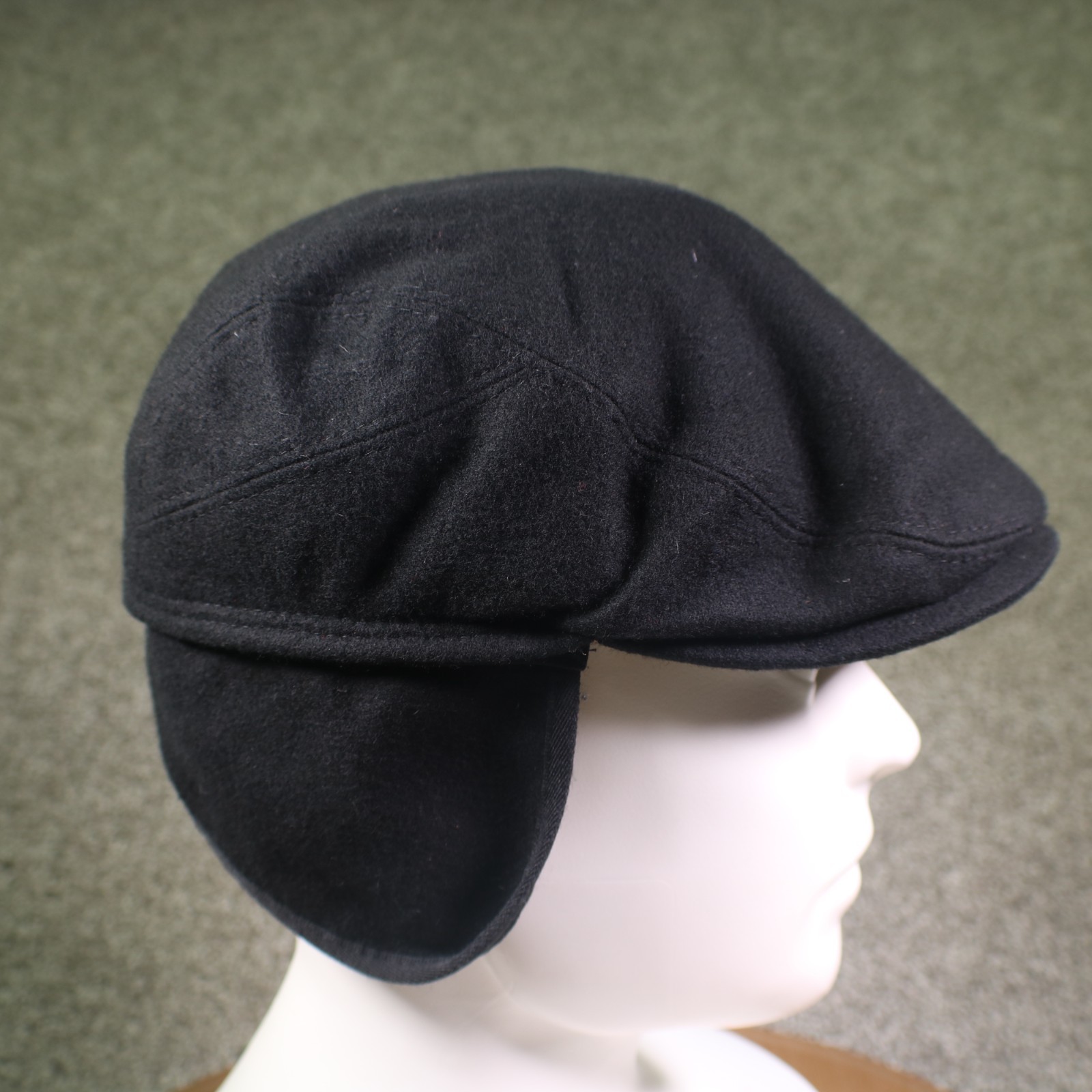 Gottmann Hat Cap Newsboy Ear Flap Mens XL Black Wool Goretex Made In Hungary