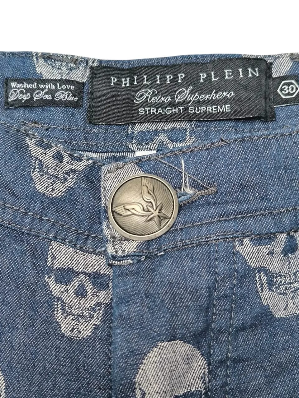 Phillipp plein denim straight skulls retro