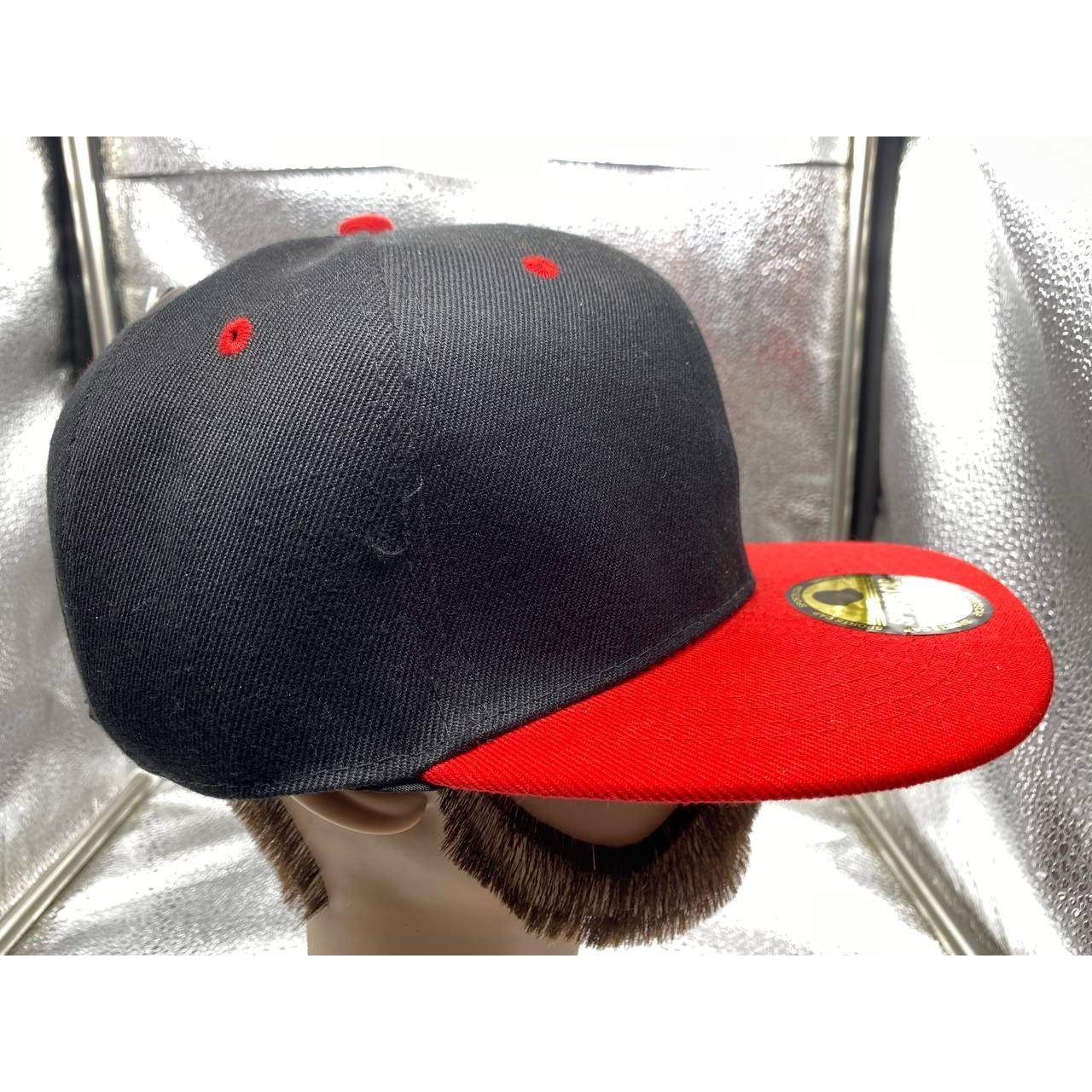 Gelante Snapback Hat Mens One Size Black Red Two Tone Flat Brim Baseball Cap