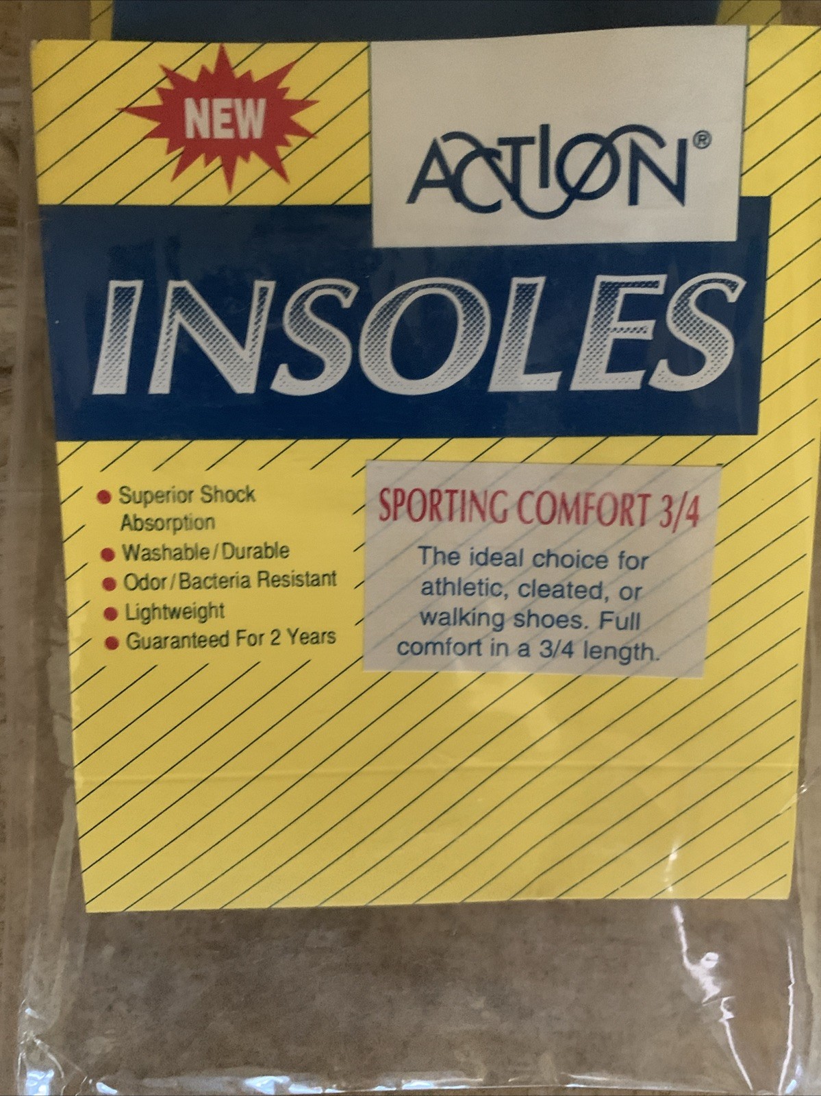 Action Insoles Size Med 7 1/2- 8 1/2 Unisex Made In USA NIP