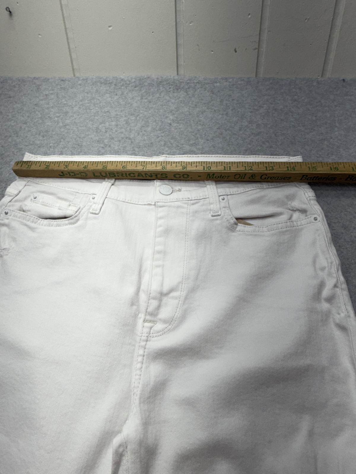 7 For All Mankind Womens Jeans 29×26 White High Waist Ankle Skinny Distressed