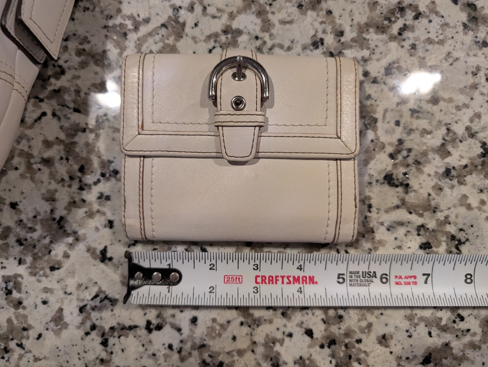 Vintage Coach Soho Hobo Bag 8A01 Ivory White Leather Brown Strap + Wallet