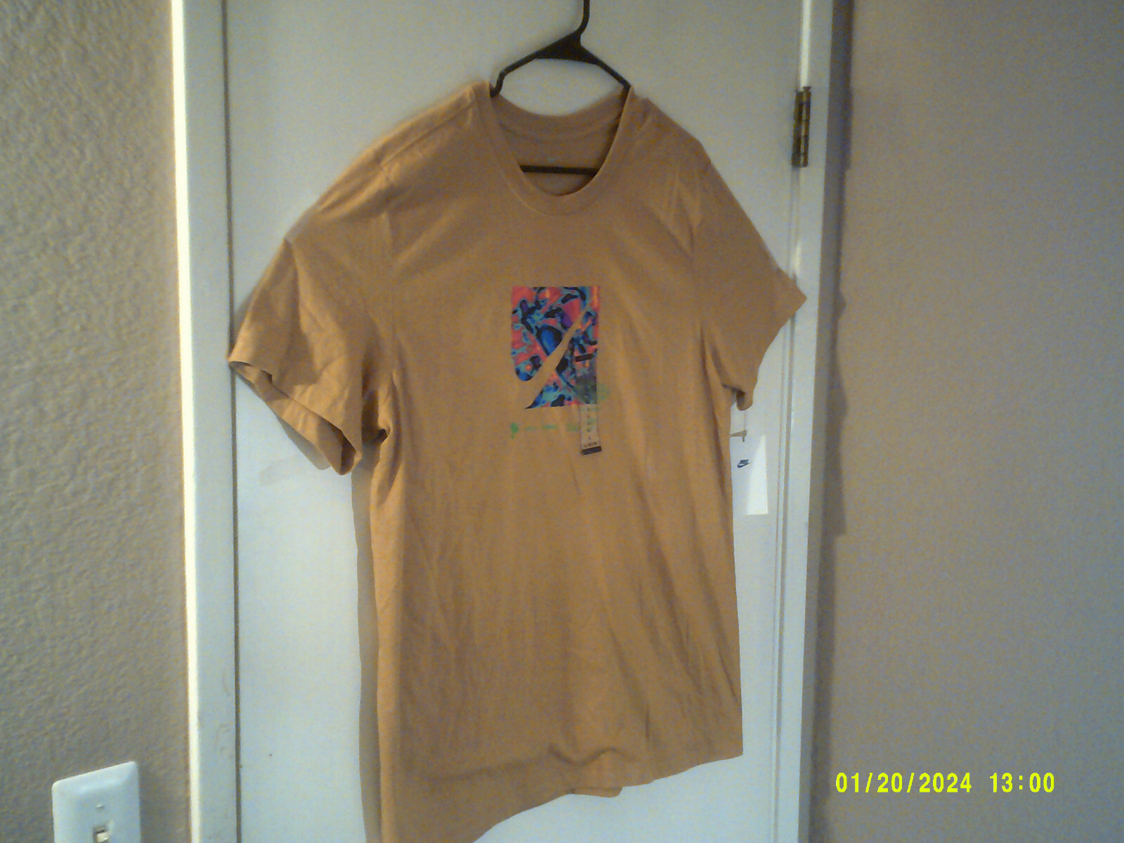 NEW NIKE TRAINING “Heat Map Tee” MEN’S MUSTARD MULTI-COLOR T -SHIRT L BV1997-74P