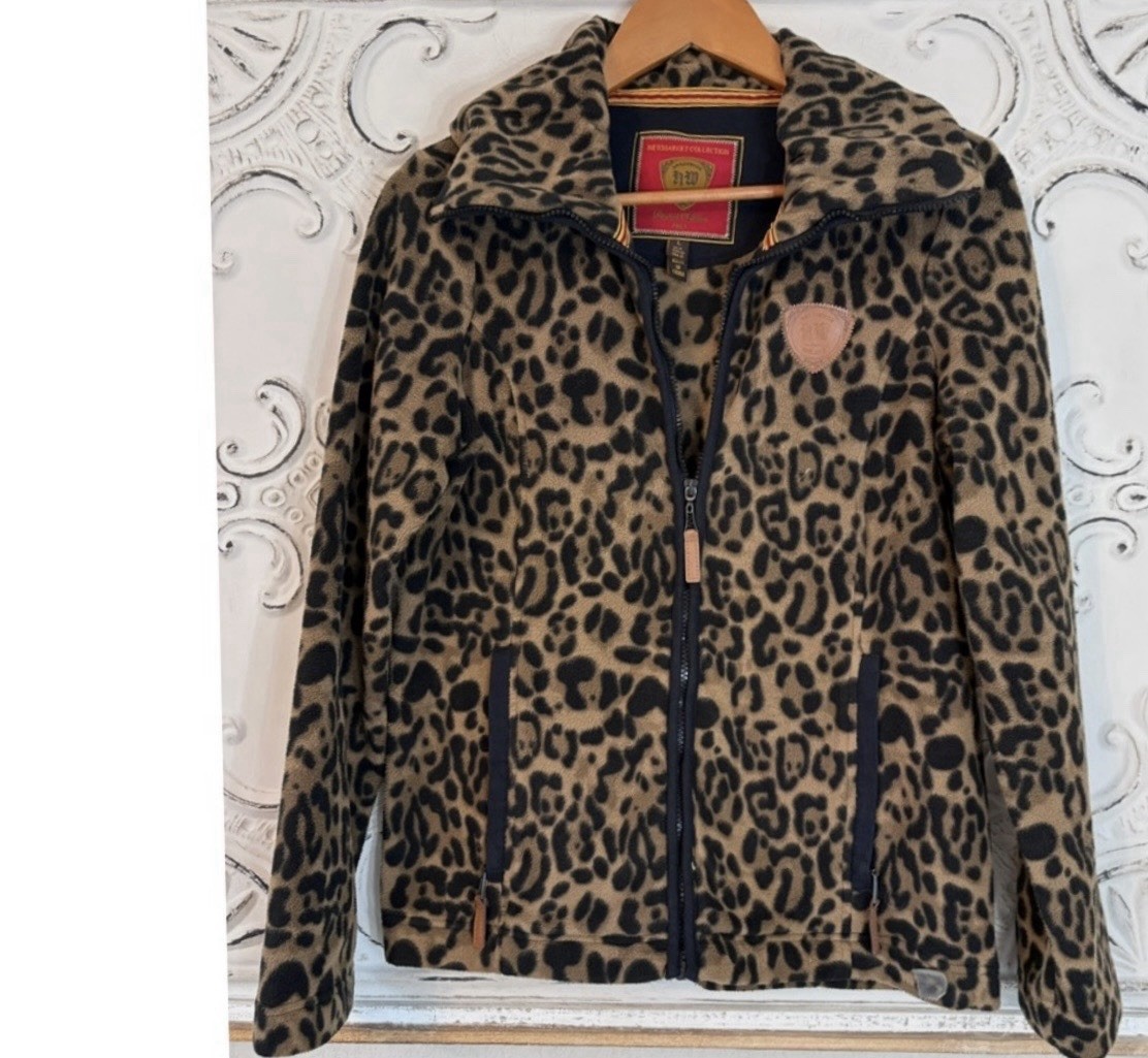 Horseware Ireland Leopard Microfiber Fleece Jacket Equestrian Riding Barn Layer