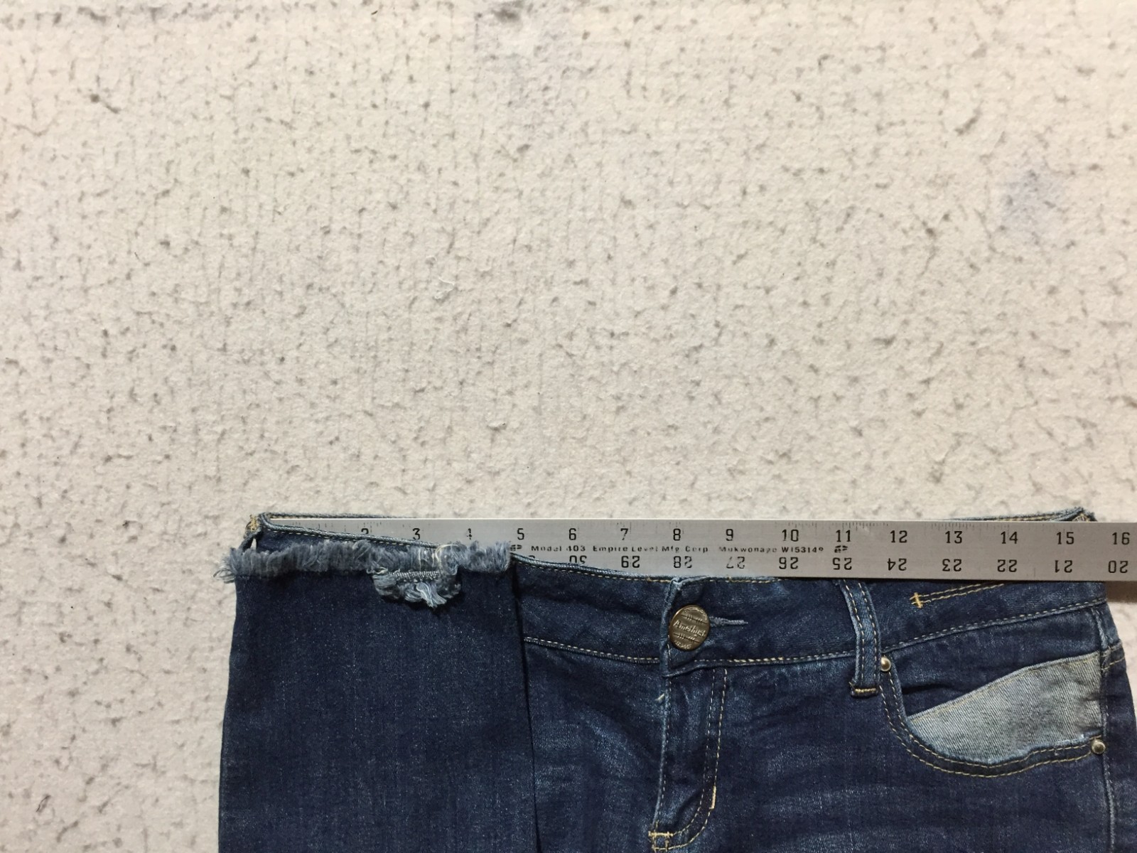 Amethyst Jeans Womens 7 Blue Faded Distressed Cut Ankles Dark Wash