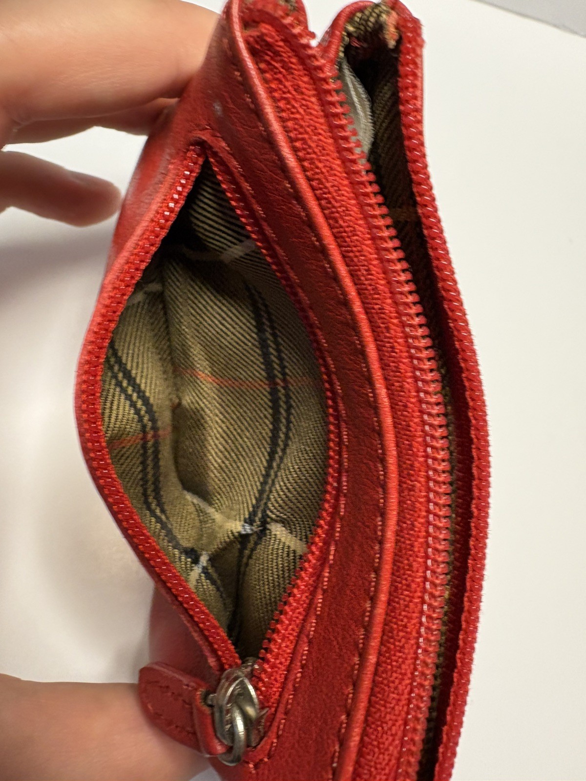 The Trend Red Leather Coin Purse Wallet Card Holder Pouch Zippered Change Case