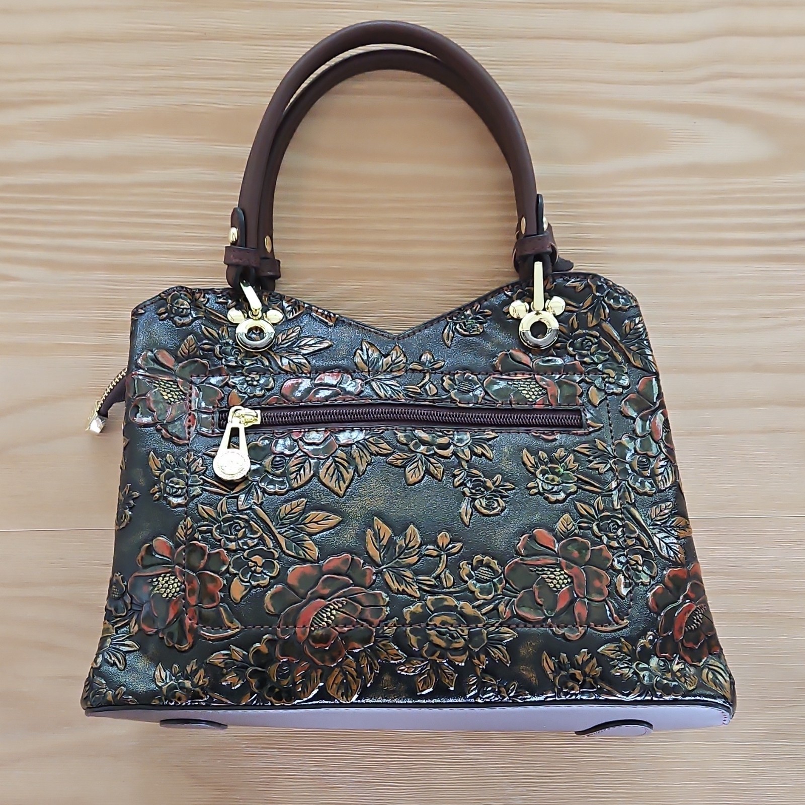 Vintage Style Flower Pattern Handbag, PU Leather Bag, Fashion Crossbody Bag