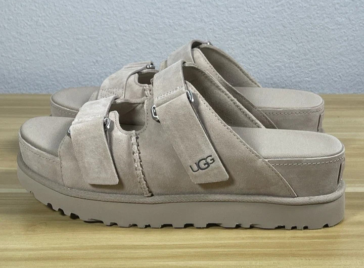 UGG 1155458 Women’s GOLDENSTAR HI Slide Adjustable Vamp Straps Suede Sandal New