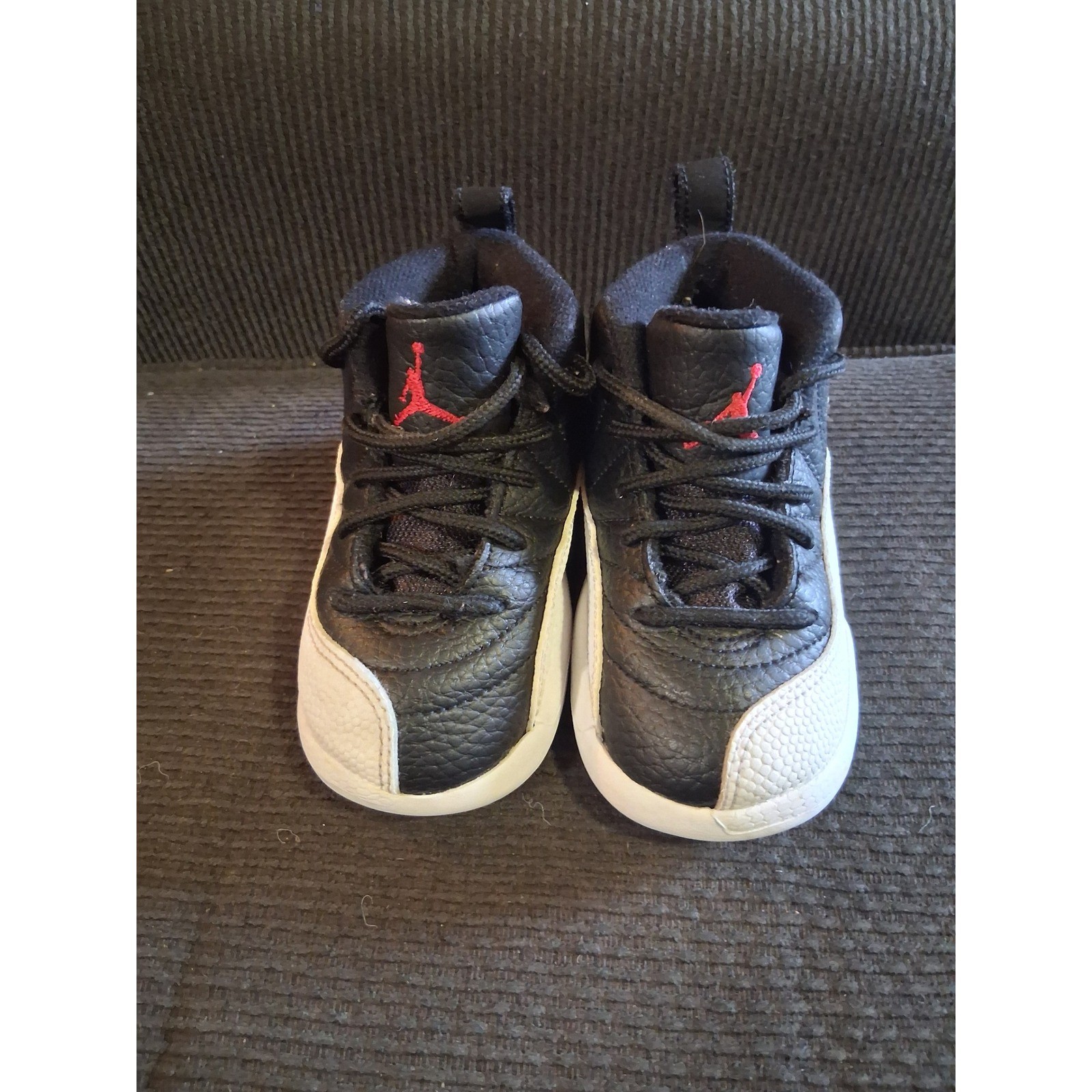 Jordan 12 Retro Playoff Black White Red Toddler Shoes 7C 850000-006