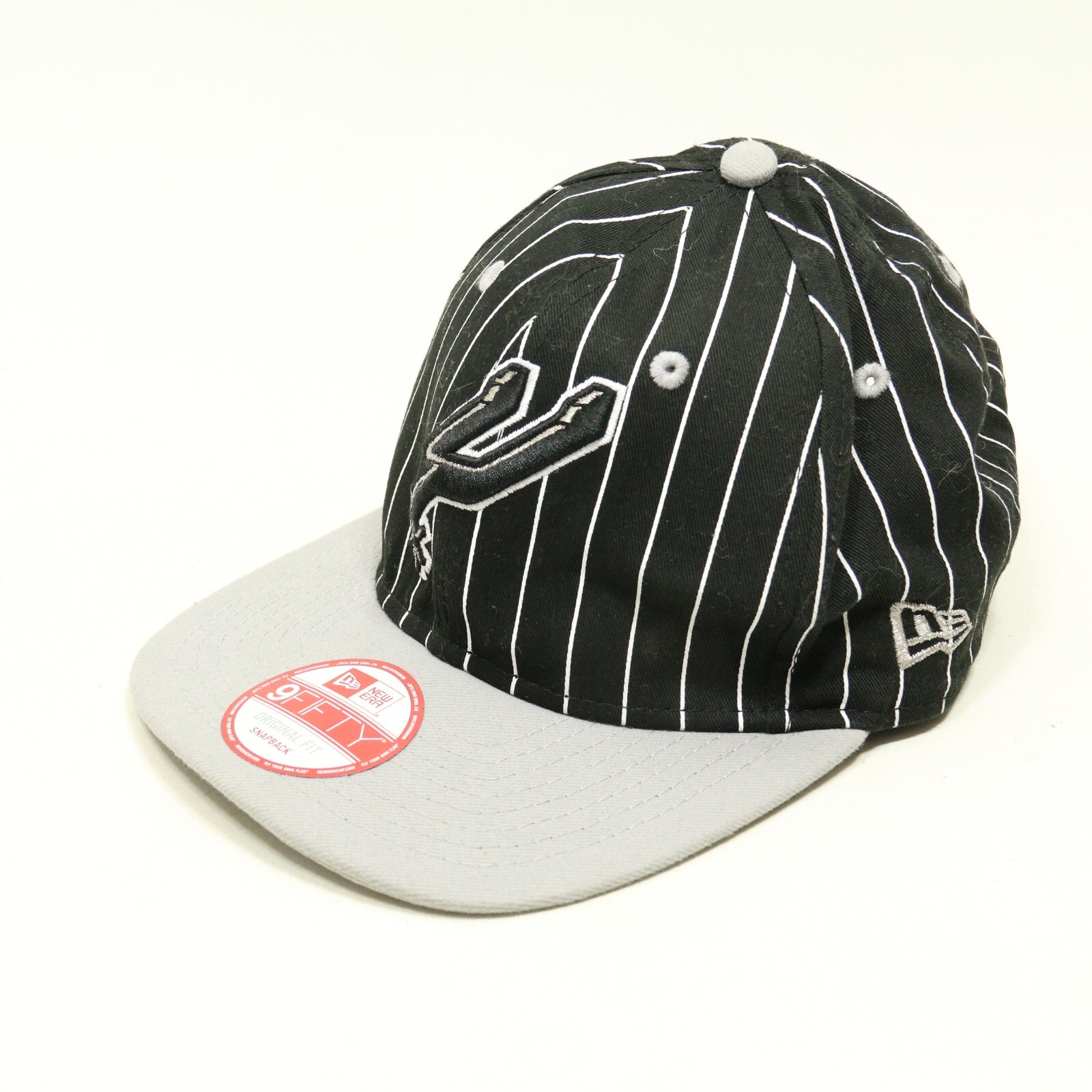 San Antonio Spurs New Era 9FIFTY Hat Black Striped Snapback Cap NBA OSFA