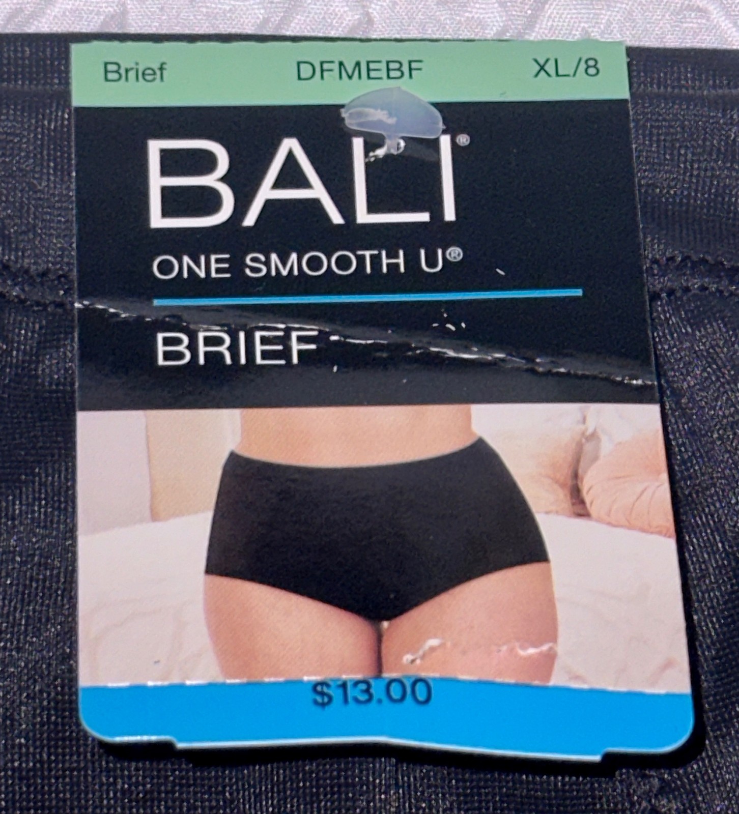 BALI One Smooth U Modern Microfiber Black Brief Panty NEW Womens Sz L 7
