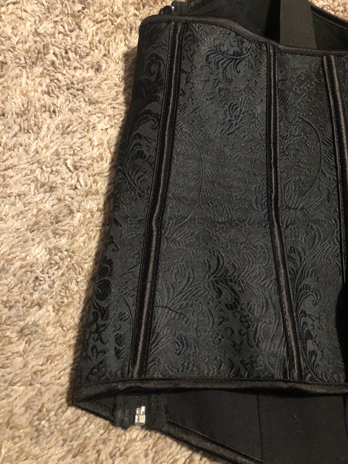 Nice Used Black Lace up and Zipper Lady’s Corset 5X Beautiful Design