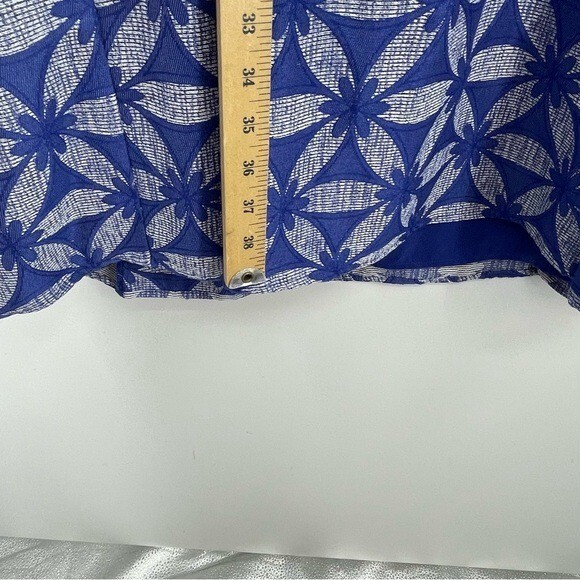 ModCloth Resplendence Jacquard Blue Floral Flattering A-Line Halter Dress XL