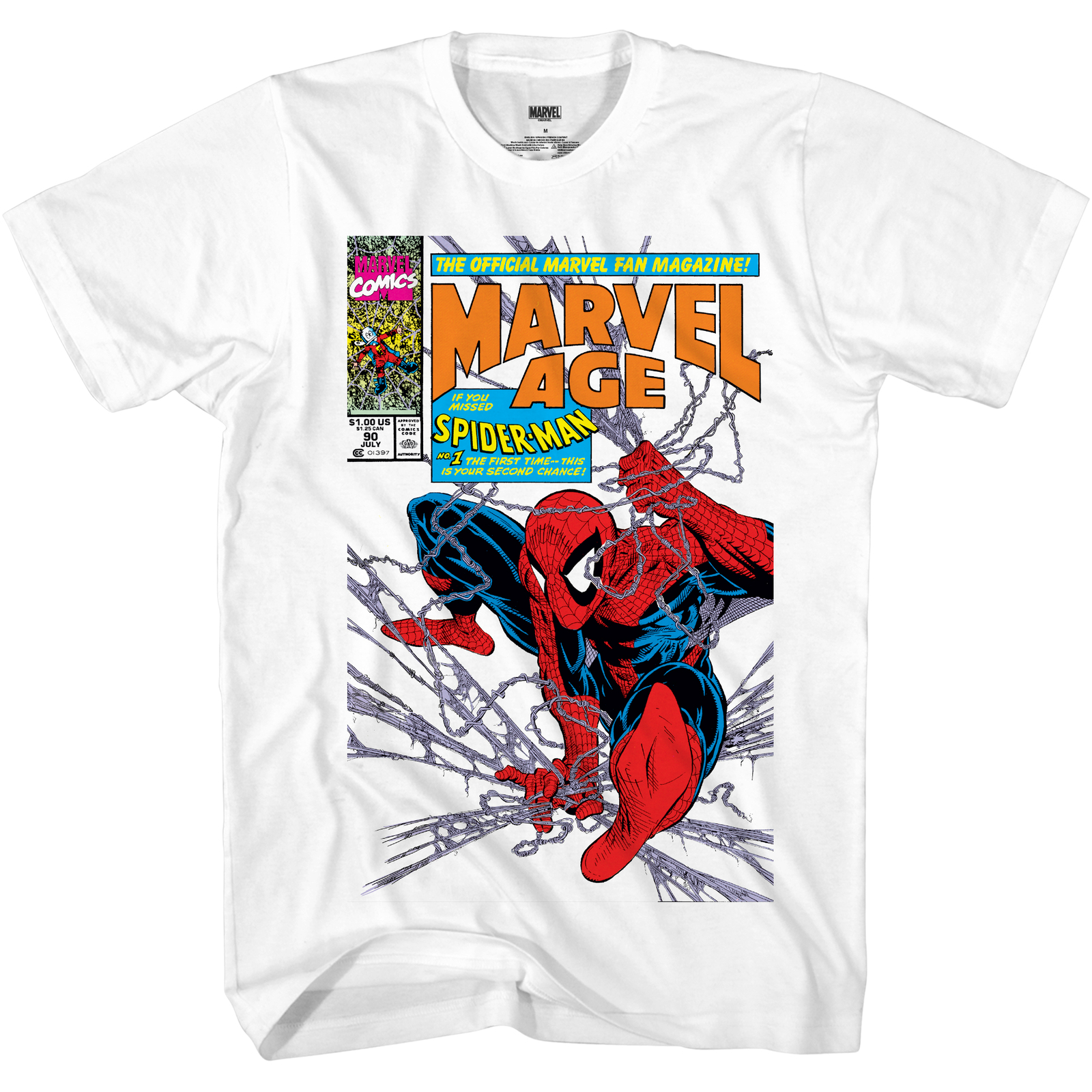 Spider-Man 90’s Marvel Age Officially Licensed Adult T Shirt