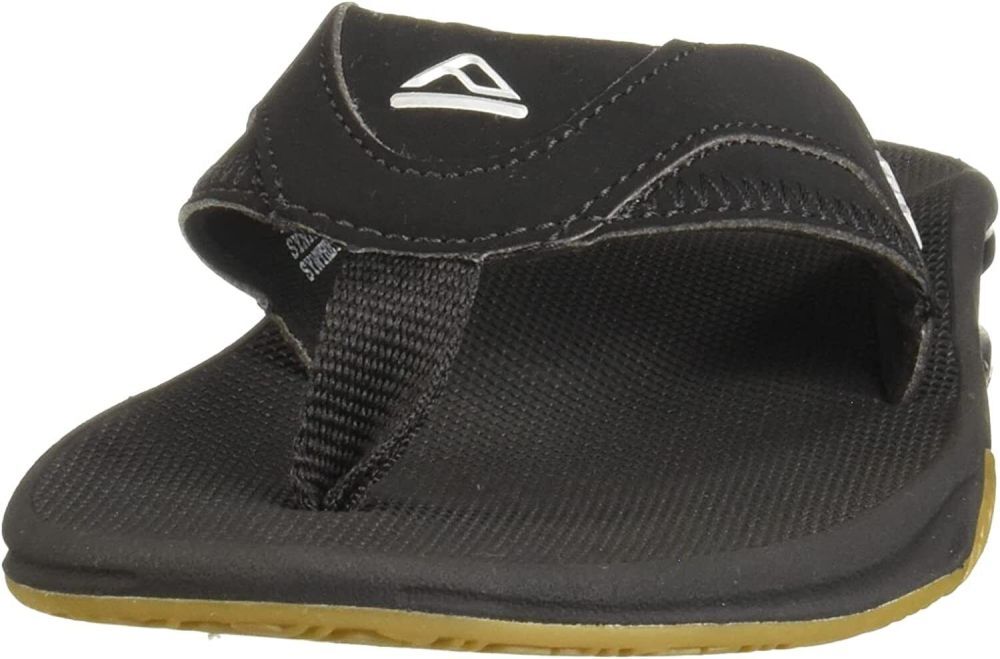 Man Reef Fanning Arch Support Flip Flop Sandal RF2026 Black Silver Brand New