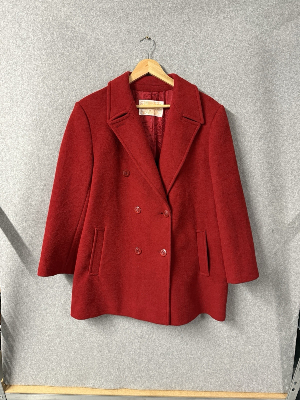 Pendleton Woolen Mills 100% Virgin Wool Mid Overcoat Jacket 46″ Made in USA
