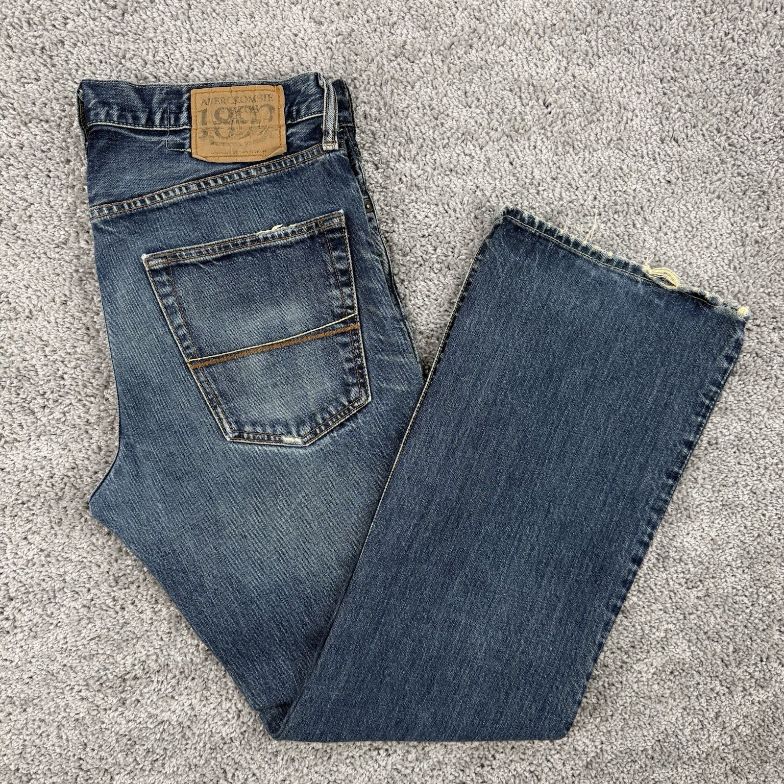 Abercrombie Fitch Baxter Jeans Mens Size Tag-32×30/Fits-34×30 Low Rise Slim Boot