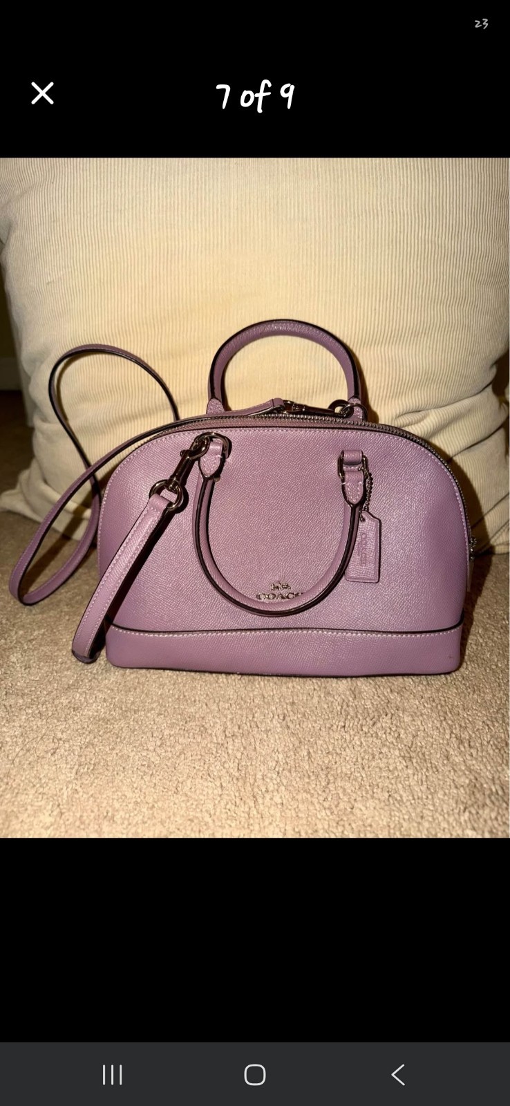 Coach Mini Sierra Satchel Lavender With Silver Hardware
