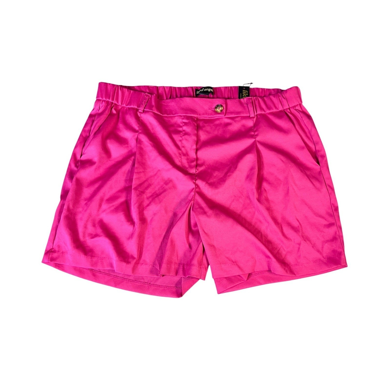 Like an Angel Shorts Women 2X Barbie Pink TRS-7160X Elastic Back Button Front