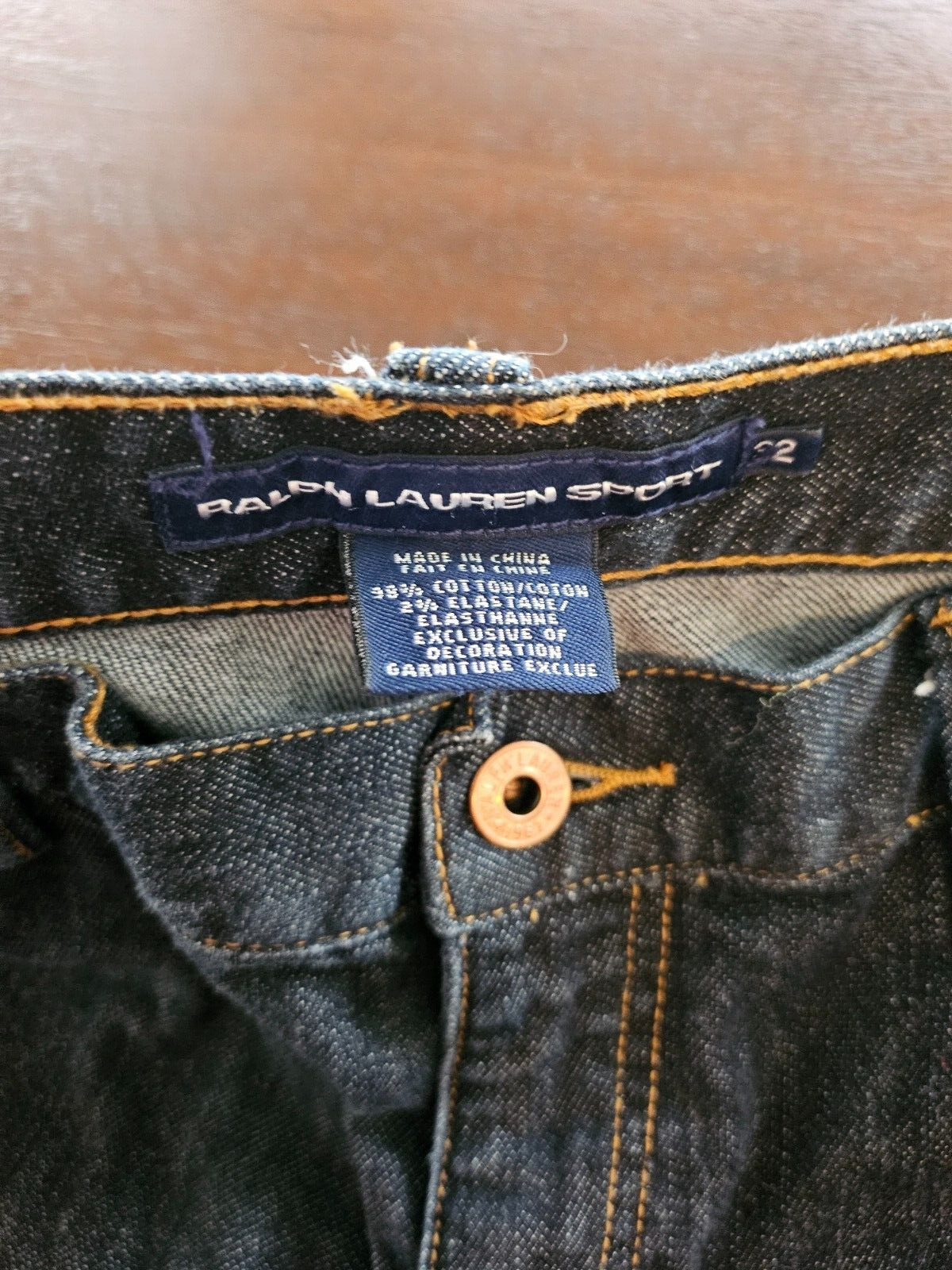 RALPH LAUREN SPORT Dark Denim Jeans Size 32 x 31 Embroidered Pony
