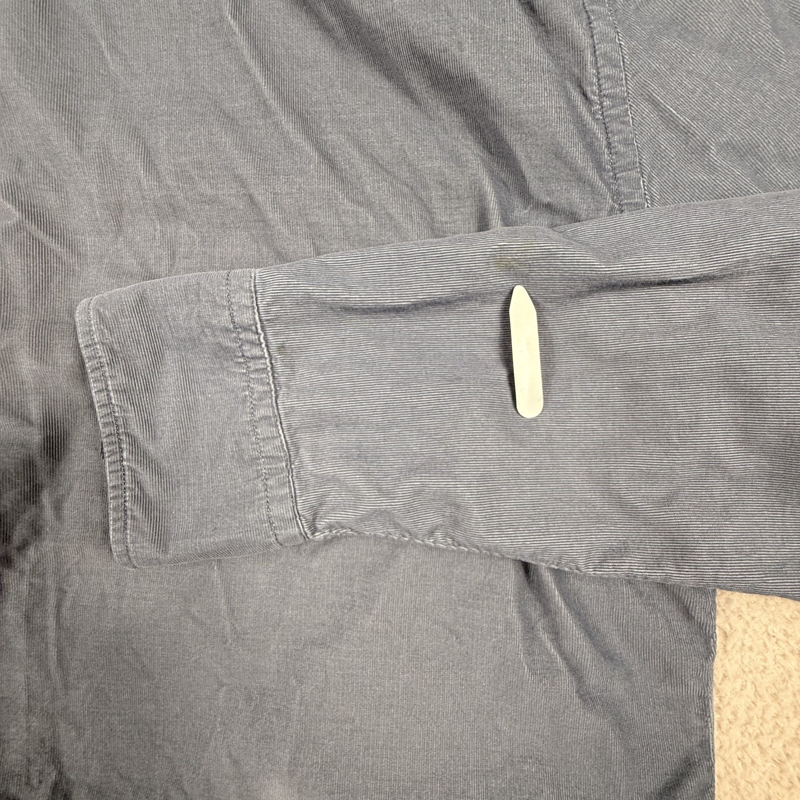 Faherty Shirt Men Large Blue Coruroy Needle Micro Cord Button Outdoor Beach READ