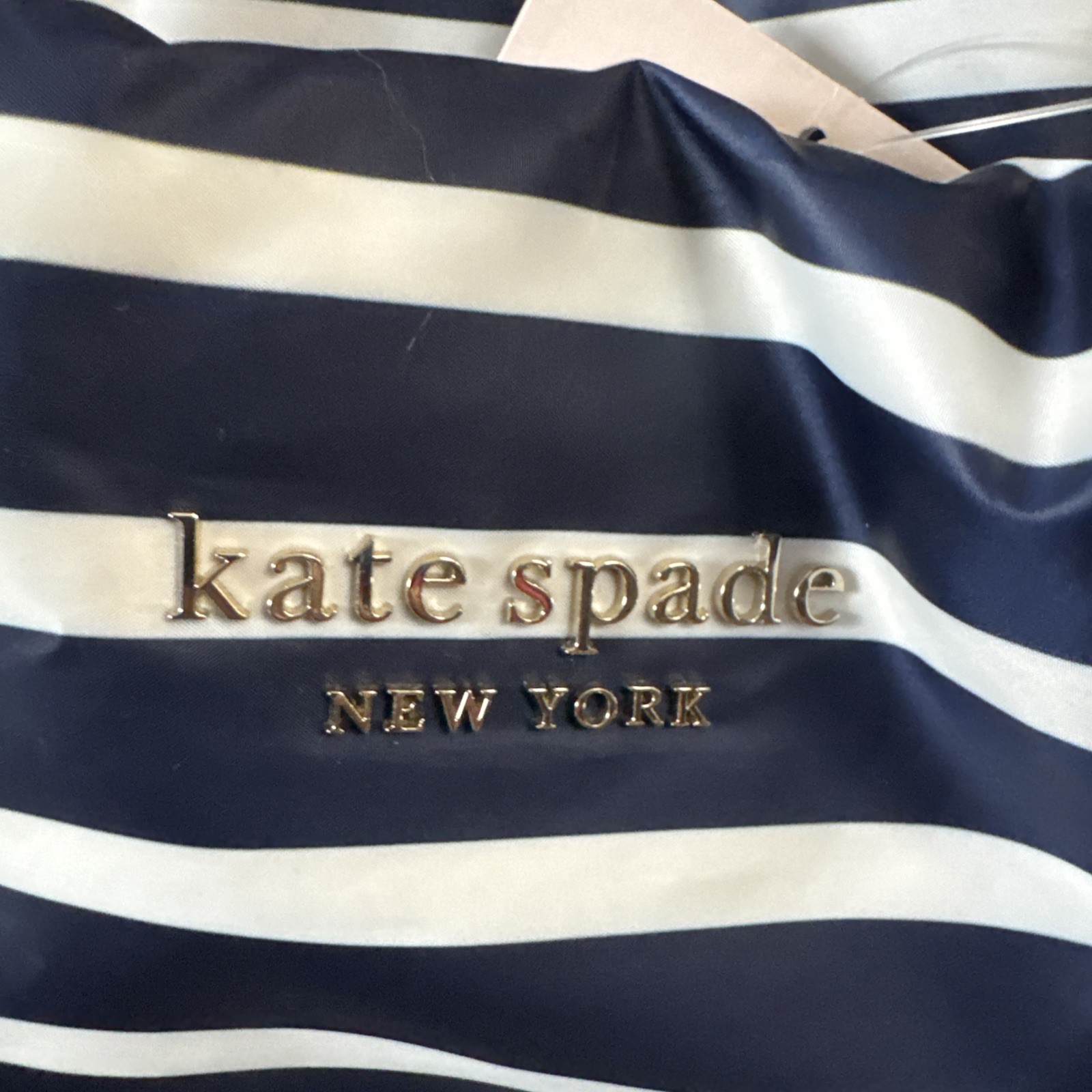 NWT Kate Spade EVERYTHING PUFFY STRIPE Large Tote Navy Stripe